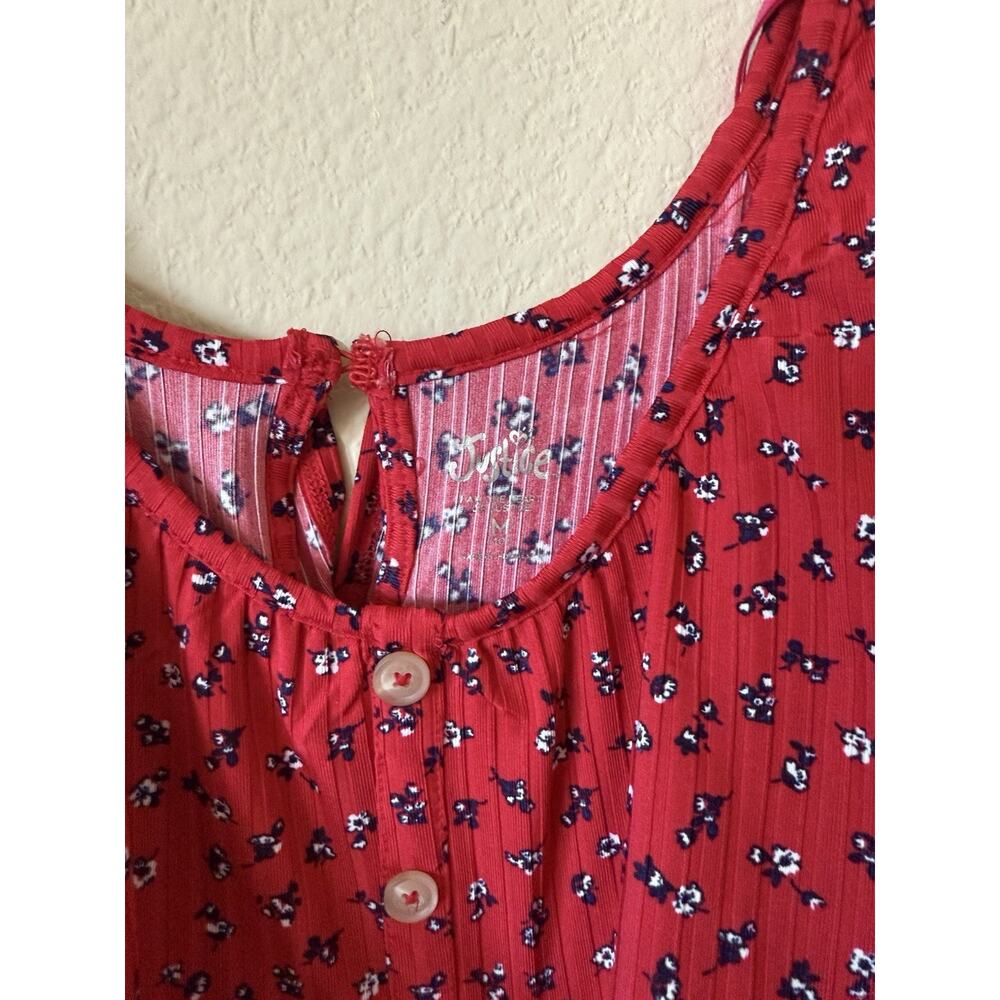 Lot Of 2 Justice Floral Ruffle Sleeveless Elastic Waist Girls Romper Size M 10 - Picture 7 of 15